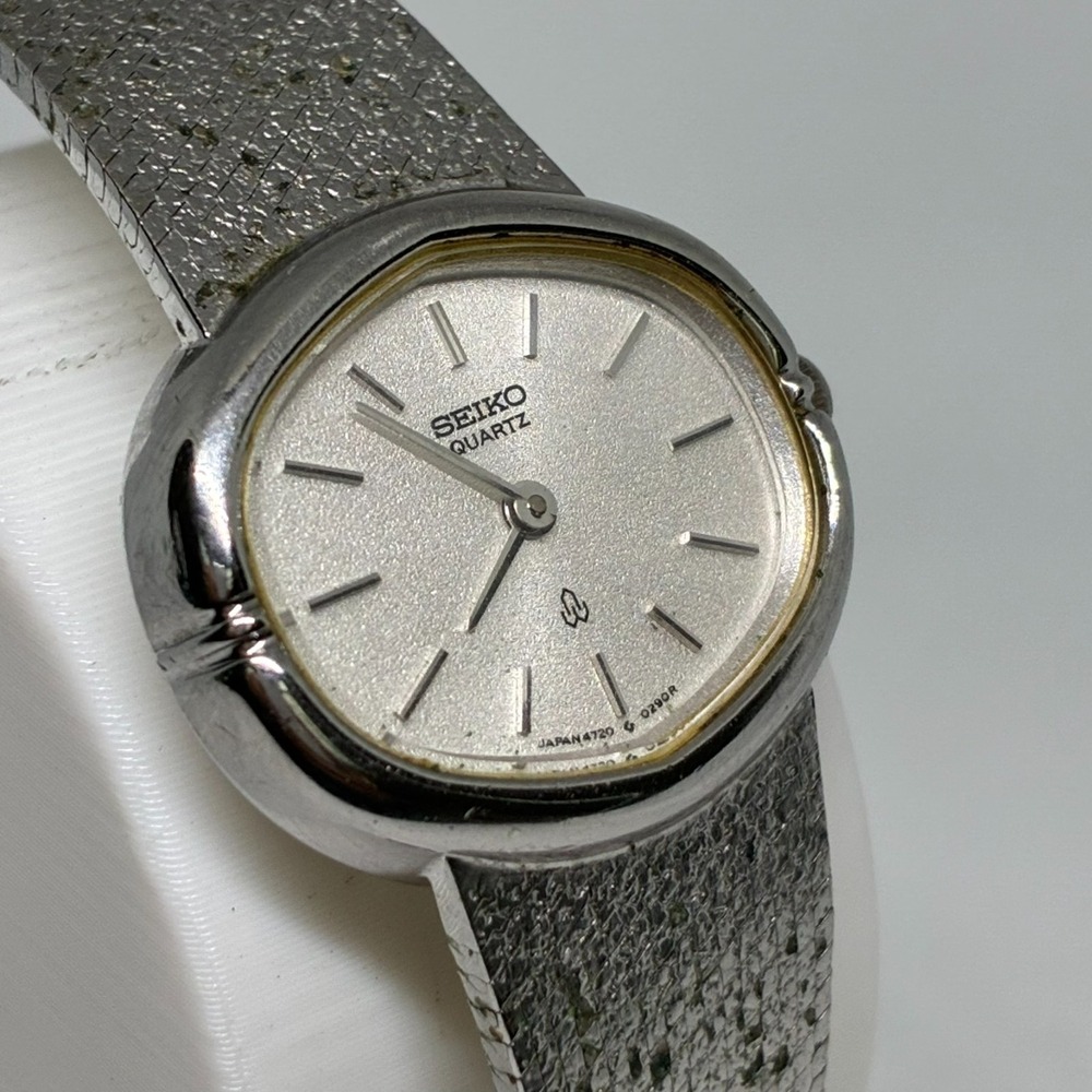 Vintage Seiko Quartz Ladies Watch 4720-5060  Silver Tone-WORKING!